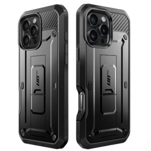 Supcase 360 Backcase hoesje met screenprotector iPhone 16 Pro - Zwart - 2