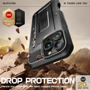 Supcase 360 Backcase hoesje met screenprotector iPhone 16 Pro - Zwart - 5