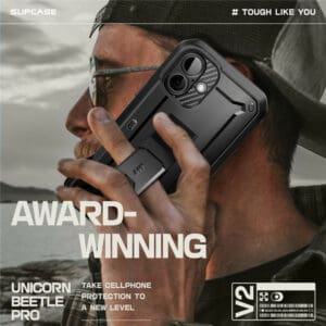 Supcase 360 Backcase hoesje met screenprotector iPhone 16 Plus - Zwart - 8