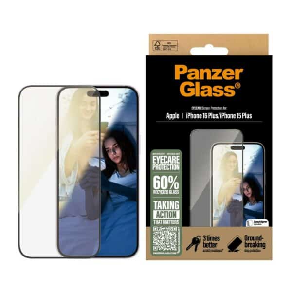 PanzerGlass EyeCare Ultra-Wide Fit Screen Protector iPhone 16 Plus