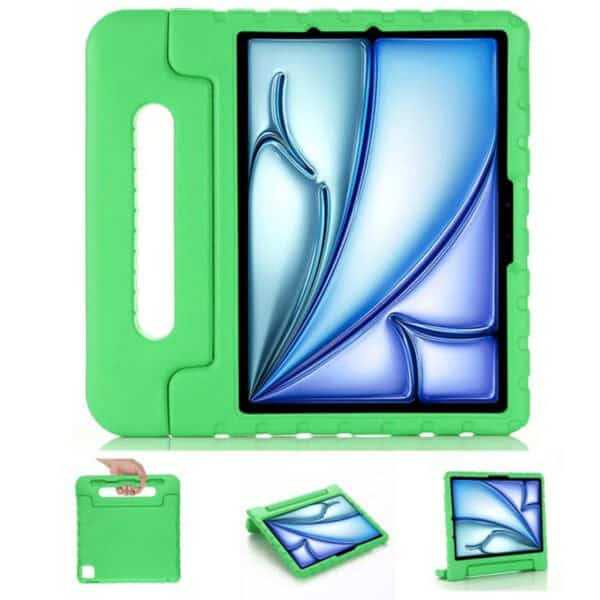 Solidenz EVA iPad Hoes voor kids - iPad Air 6 (M3 en M2) en iPad Pro 2024 - Groen