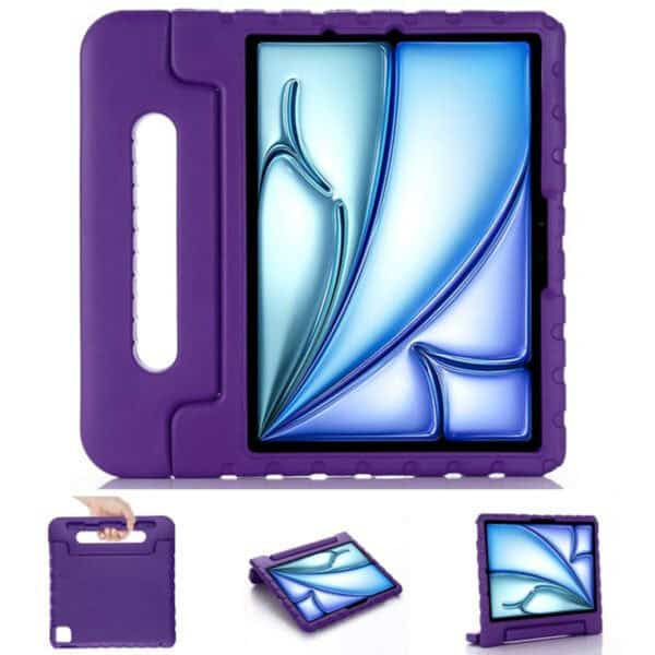 Solidenz EVA iPad Hoes voor kids - iPad Air 6 (M3 en M2) en iPad Pro 2024 - Paars