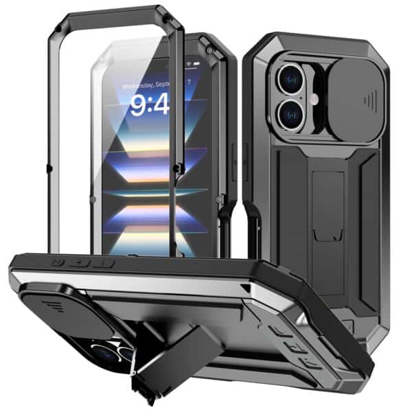 Stofdicht metalen hoes iPhone 16 Plus - Zwart