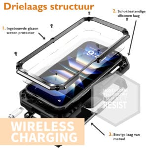 Stofdicht metalen hoes iPhone 16 Plus - Zwart - 1