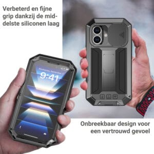 Stofdicht metalen hoes iPhone 16 Plus - Zwart - 5