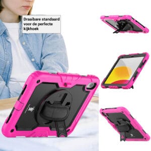 Turtle Shift Extreme Protection 360 Backcase Hoes iPad 11 en iPad 10 - 10.9 inch - Roze - 4