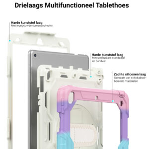 Turtle Shift Extreme Protection 360 Backcase Hoes iPad 9 2021 / iPad 8 2020 / iPad 7 2019 - 10.2 inch - Regenboog - 2