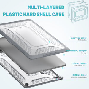 Turtle Shift Laptopcover Shield MacBook Air 13' inch - 2020 en 2018 - A2337 / A2179 / A1932 - Grijs - 1