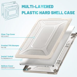 Turtle Shift Laptopcover Shield MacBook Pro 13' inch - 2022 / 2020 / 2018 - A2338 / A2289 / A2251 / A2159 / A1989 / A1706 / A1708 - Beige - 1