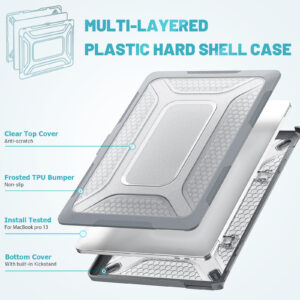 Turtle Shift Laptopcover Shield MacBook Pro 13' inch - 2022 / 2020 / 2018 - A2338 / A2289 / A2251 / A2159 / A1989 / A1706 / A1708 - Grijs - 1