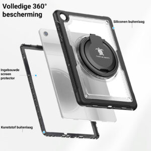 Turtle Shift Perfect Grip Hoes met screen protector Samsung Galaxy Tab A9 Plus - 11 inch 2023 - Transparant - 2