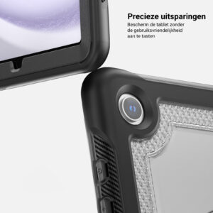 Turtle Shift Perfect Grip Hoes met screen protector Samsung Galaxy Tab A9 Plus - 11 inch 2023 - Transparant - 3