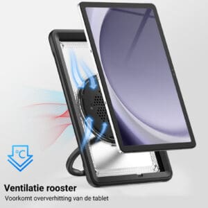 Turtle Shift Perfect Grip Hoes met screen protector Samsung Galaxy Tab A9 Plus - 11 inch 2023 - Transparant - 4