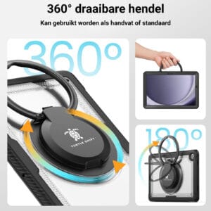 Turtle Shift Perfect Grip Hoes met screen protector Samsung Galaxy Tab A9 Plus - 11 inch 2023 - Transparant - 5