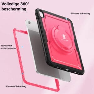 Turtle Shift Perfect Grip Hoes met screen protector iPad 11 en iPad 10 - 10.9 inch - Roze - 2