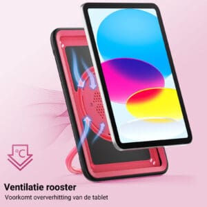Turtle Shift Perfect Grip Hoes met screen protector iPad 11 en iPad 10 - 10.9 inch - Roze - 4