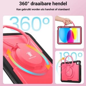 Turtle Shift Perfect Grip Hoes met screen protector iPad 11 en iPad 10 - 10.9 inch - Roze - 5