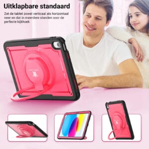 Turtle Shift Perfect Grip Hoes met screen protector iPad 11 en iPad 10 - 10.9 inch - Roze - 6