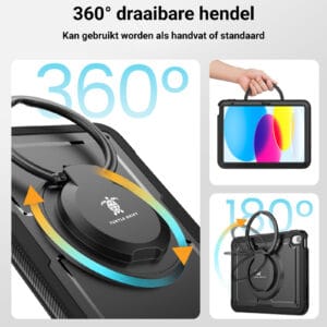 Turtle Shift Perfect Grip Hoes met screen protector iPad 11 en iPad 10 - 10.9 inch - Zwart - 5