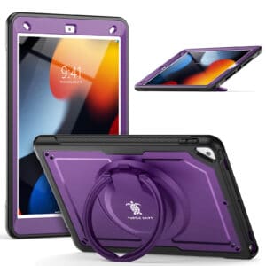Turtle Shift Perfect Grip Hoes met screen protector iPad 9 2021 / iPad 8 2020 / iPad 7 2019 - 10.2 inch - Paars Main Image