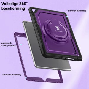 Turtle Shift Perfect Grip Hoes met screen protector iPad 9 2021 / iPad 8 2020 / iPad 7 2019 - 10.2 inch - Paars - 2