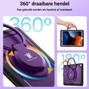 Turtle Shift Perfect Grip Hoes met screen protector iPad 9 2021 / iPad 8 2020 / iPad 7 2019 - 10.2 inch - Paars - 5