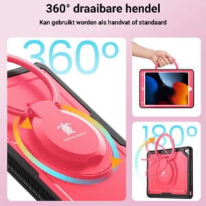 Turtle Shift Perfect Grip Hoes met screen protector iPad 9 2021 / iPad 8 2020 / iPad 7 2019 - 10.2 inch - Roze - 5
