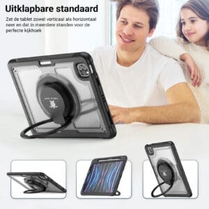 Turtle Shift Perfect Grip Hoes met screen protector iPad Air 5 / Air 4 - 10.9 inch - Transparant - 6
