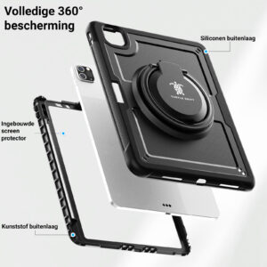 Turtle Shift Perfect Grip Hoes met screen protector iPad Air 5 / Air 4 - 10.9 inch - Zwart - 2