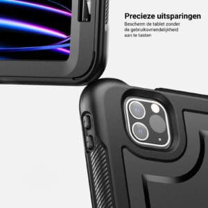 Turtle Shift Perfect Grip Hoes met screen protector iPad Air 5 / Air 4 - 10.9 inch - Zwart - 3