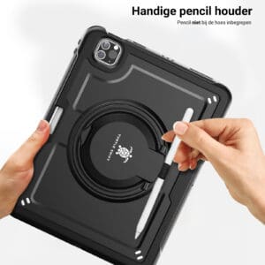 Turtle Shift Perfect Grip Hoes met screen protector iPad Air 5 / Air 4 - 10.9 inch - Zwart - 8