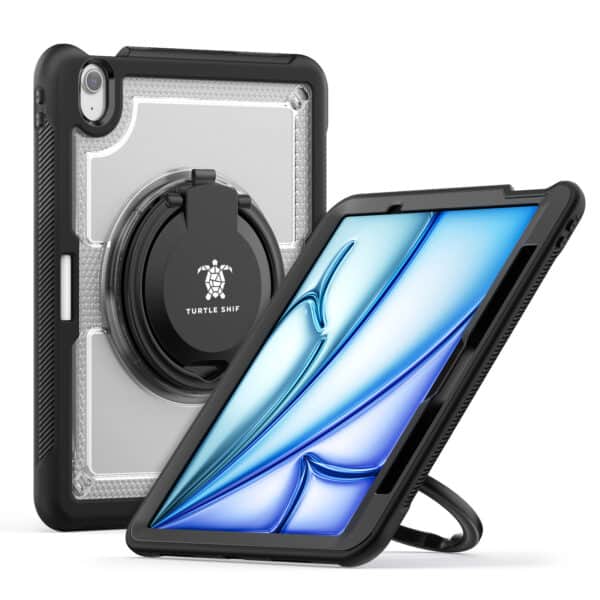 Turtle Shift Perfect Grip Hoes met screen protector iPad Air 6 (M3 en M2) - 11 inch 2024 - Transparant