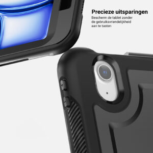 Turtle Shift Perfect Grip Hoes met screen protector iPad Air 6 (M3 en M2) - 11 inch 2024 - Zwart - 3