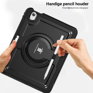 Turtle Shift Perfect Grip Hoes met screen protector iPad Air 6 (M3 en M2) - 11 inch 2024 - Zwart - 8