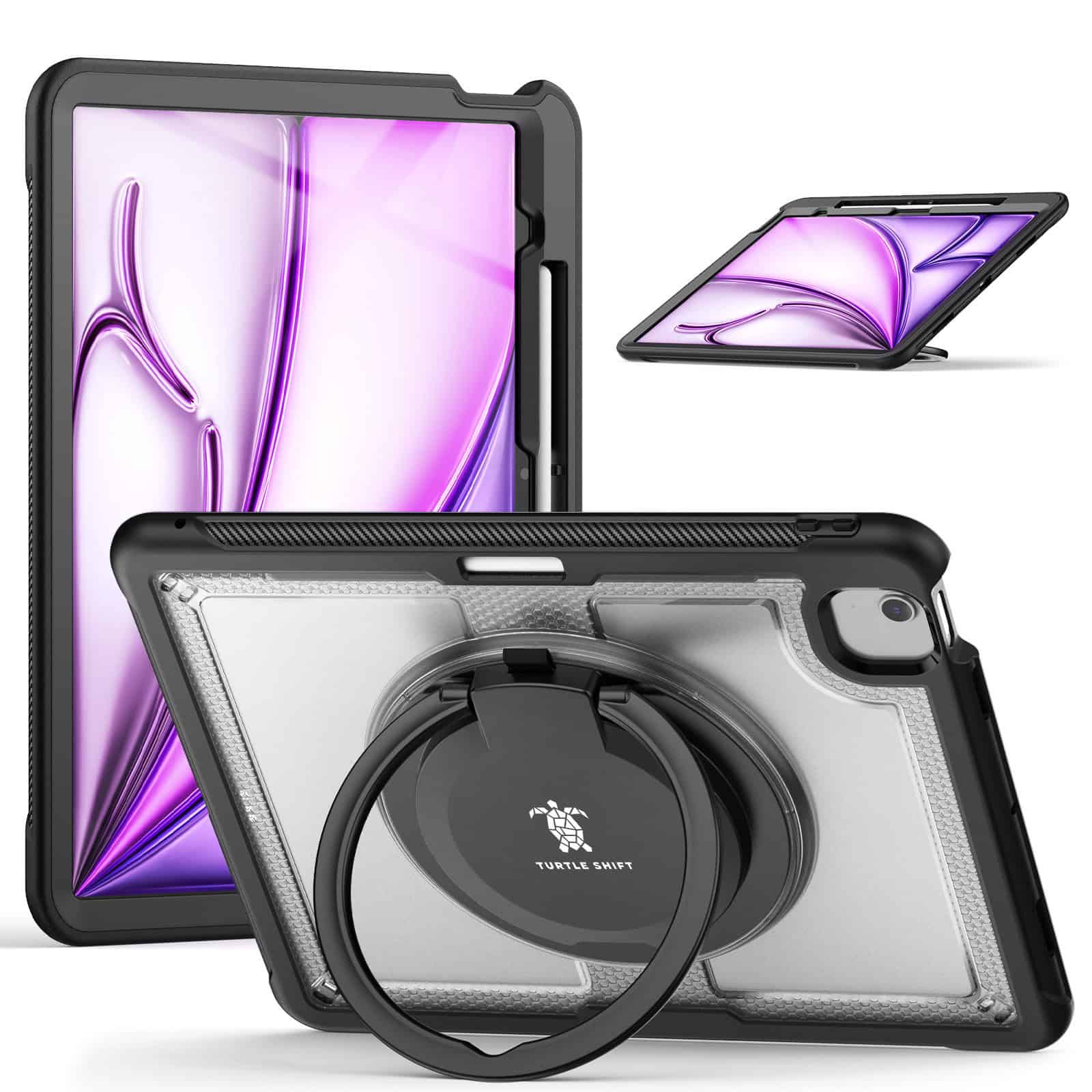 Turtle Shift Perfect Grip Hoes met screen protector iPad Air 6 (M3 en M2) - 13 inch (2025 / 2024) - Transparant Main Image