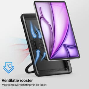 Turtle Shift Perfect Grip Hoes met screen protector iPad Air 6 (M3 en M2) - 13 inch (2025 / 2024) - Zwart - 4