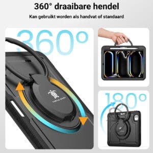 Turtle Shift Perfect Grip Hoes met screen protector iPad Pro M4 2024 - 11 inch 2024 - Zwart - 5