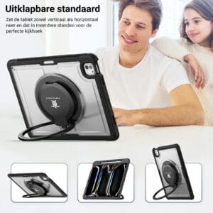 Turtle Shift Perfect Grip Hoes met screen protector iPad Pro M4 2024 - 13 inch 2024 - Transparant - 6