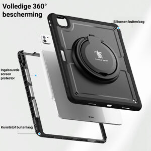 Turtle Shift Perfect Grip Hoes met screen protector iPad Pro M4 2024 - 13 inch 2024 - Zwart - 2