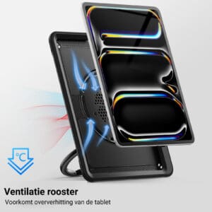 Turtle Shift Perfect Grip Hoes met screen protector iPad Pro M4 2024 - 13 inch 2024 - Zwart - 4
