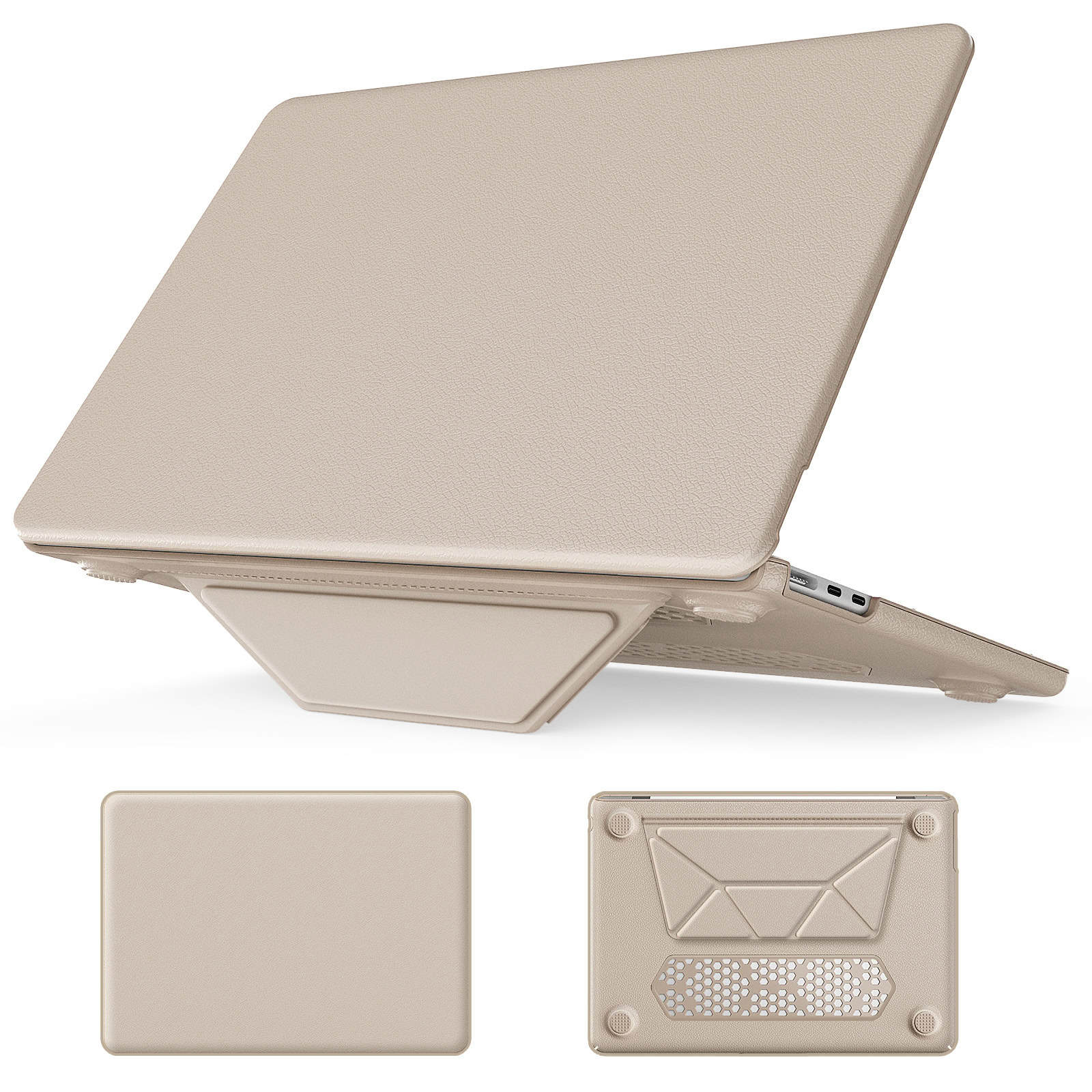 Turtle Shift vegan leer Laptopcover MacBook Air 15.3' inch - 2024 / 2023 - A2941/ A3114 - Beige Main Image