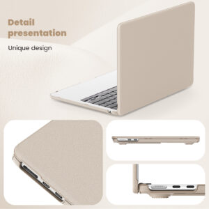 Turtle Shift vegan leer Laptopcover MacBook Air 15.3' inch - 2024 / 2023 - A2941/ A3114 - Beige - 2