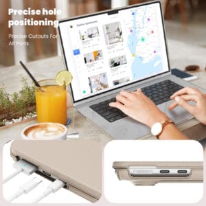 Turtle Shift vegan leer Laptopcover MacBook Air 15.3' inch - 2024 / 2023 - A2941/ A3114 - Beige - 7