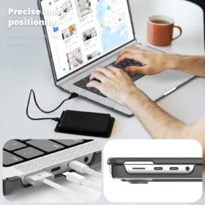 Turtle Shift vegan leer Laptopcover MacBook Air 15.3' inch - 2024 / 2023 - A2941/ A3114 - Grijs - 7