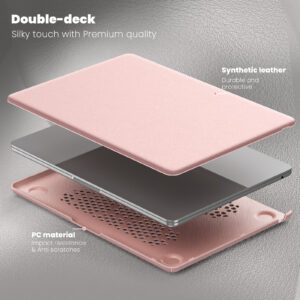 Turtle Shift vegan leer Laptopcover MacBook Air 15.3' inch - 2024 / 2023 - A2941/ A3114 - Roze - 1