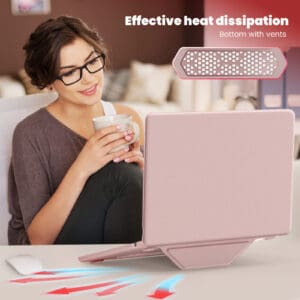 Turtle Shift vegan leer Laptopcover MacBook Air 15.3' inch - 2024 / 2023 - A2941/ A3114 - Roze - 5