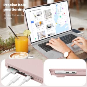 Turtle Shift vegan leer Laptopcover MacBook Air 15.3' inch - 2024 / 2023 - A2941/ A3114 - Roze - 7