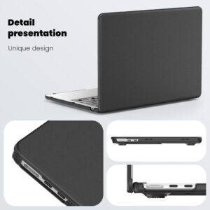 Turtle Shift vegan leer Laptopcover MacBook Air 15.3' inch - 2024 / 2023 - A2941/ A3114 - Zwart - 2