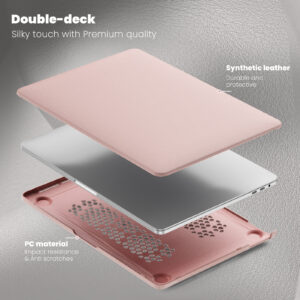 Turtle Shift vegan leer Laptopcover MacBook Pro 13' inch - 2022 / 2020 / 2018 - A2338 / A2289 / A2251 / A2159 / A1989 / A1706 / A1708 - Roze - 1