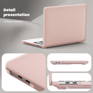 Turtle Shift vegan leer Laptopcover MacBook Pro 13' inch - 2022 / 2020 / 2018 - A2338 / A2289 / A2251 / A2159 / A1989 / A1706 / A1708 - Roze - 2